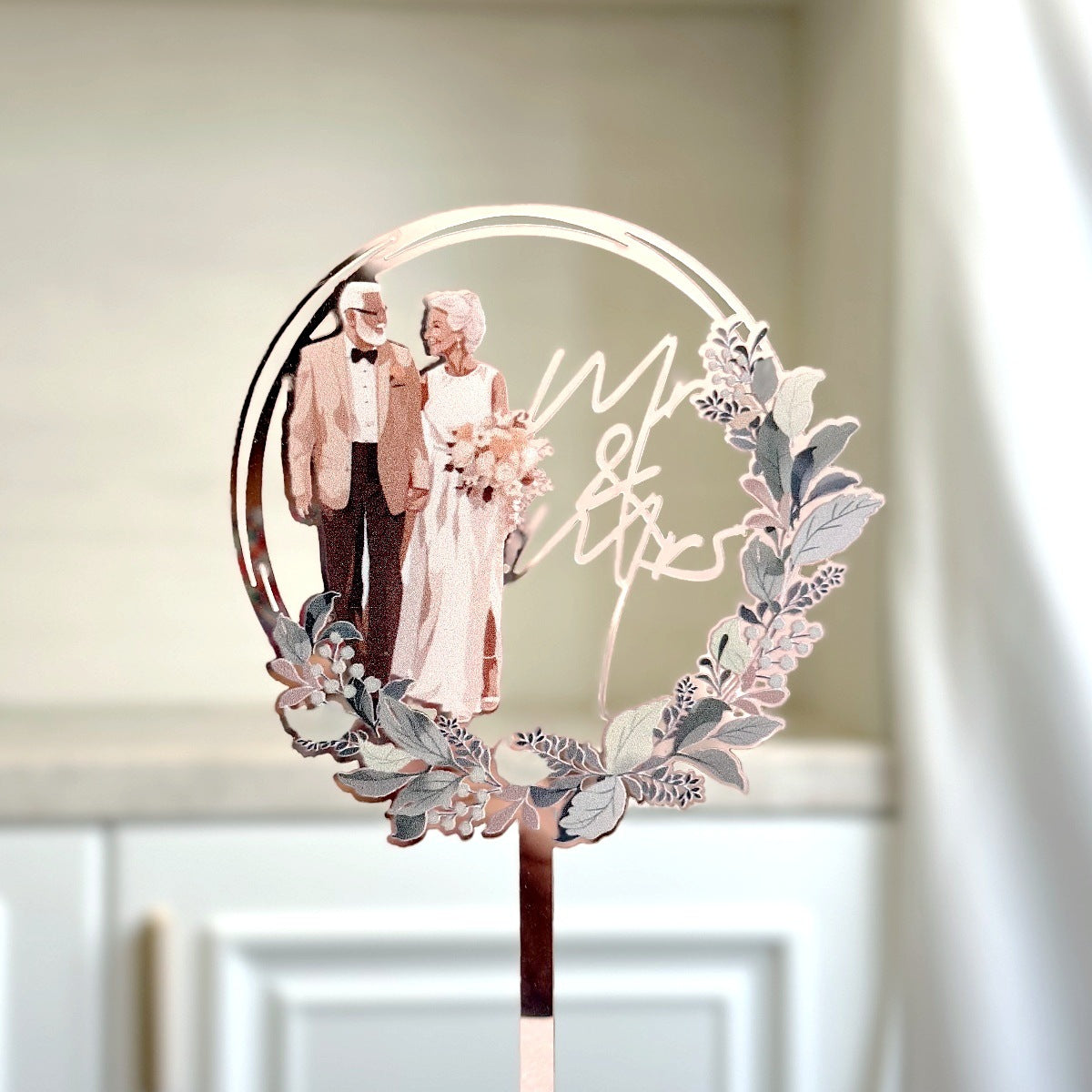 Décoration de gâteau de mariage Monsieur et Madame en acrylique