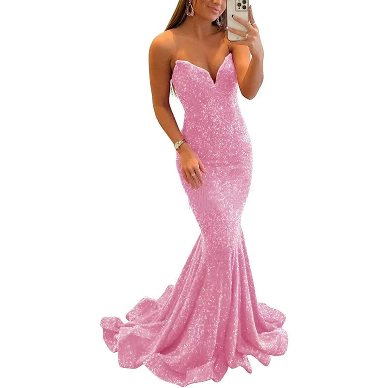 Robe de soirée à paillettes | Robe de bal ou de demoiselle d'honneur formelle