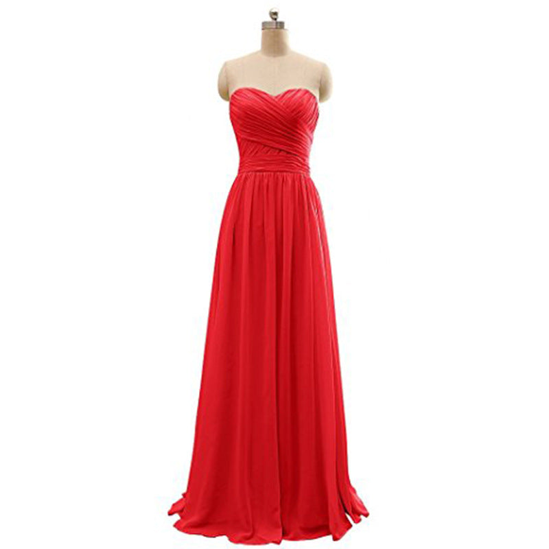 Robe de demoiselle d'honneur en mousseline | Styles double épaule, une épaule et bustier