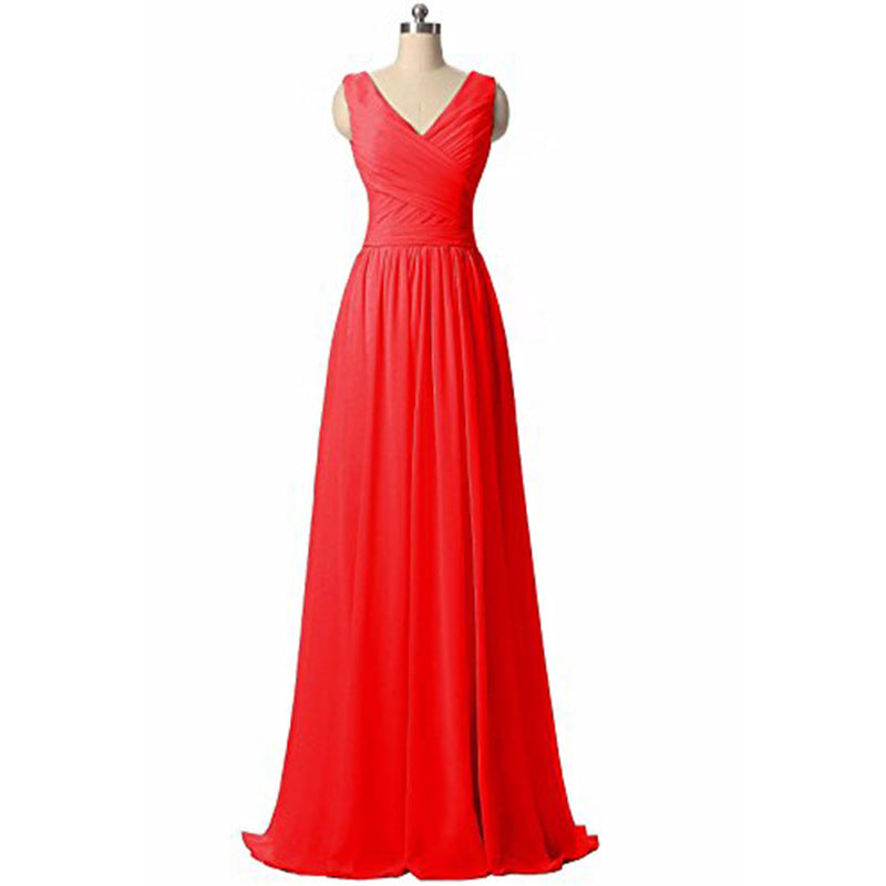 Robe de demoiselle d'honneur en mousseline | Styles double épaule, une épaule et bustier