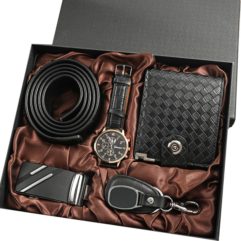Ensemble cadeau garçons d'honneur | Montre, portefeuille, ceinture et porte-clés pour homme