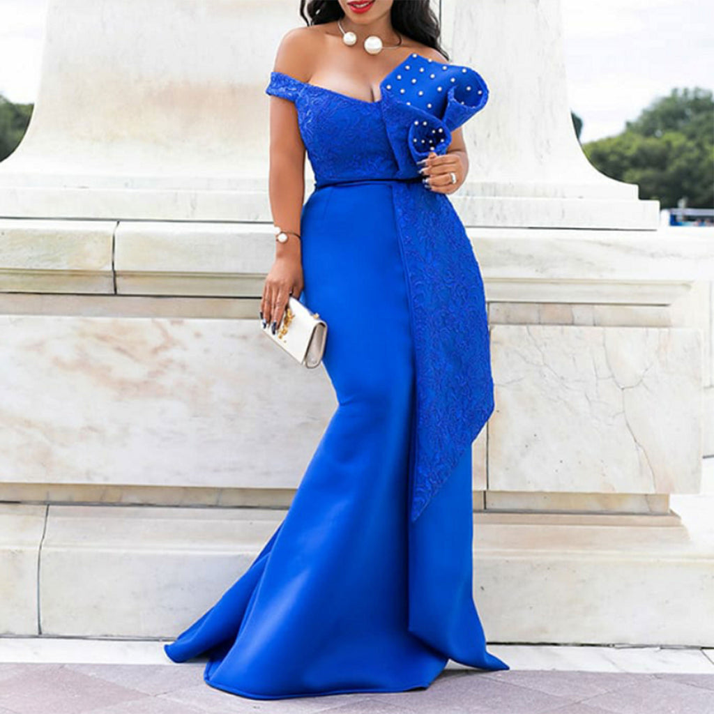 Robe de soirée élégante en maille pour demoiselle d'honneur