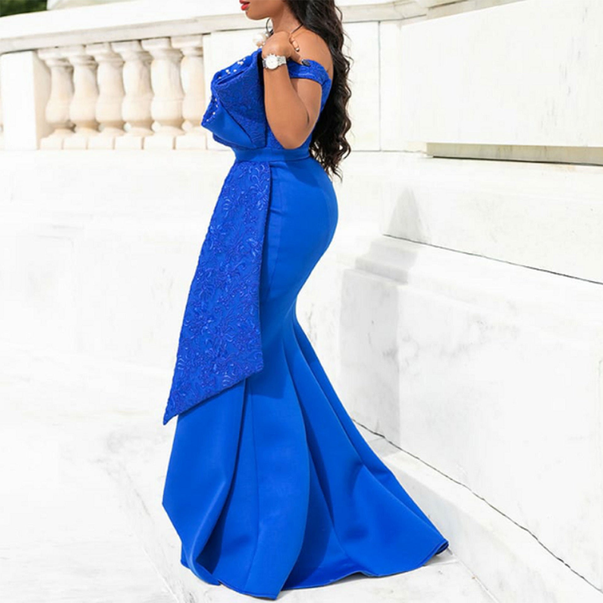 Robe de soirée élégante en maille pour demoiselle d'honneur