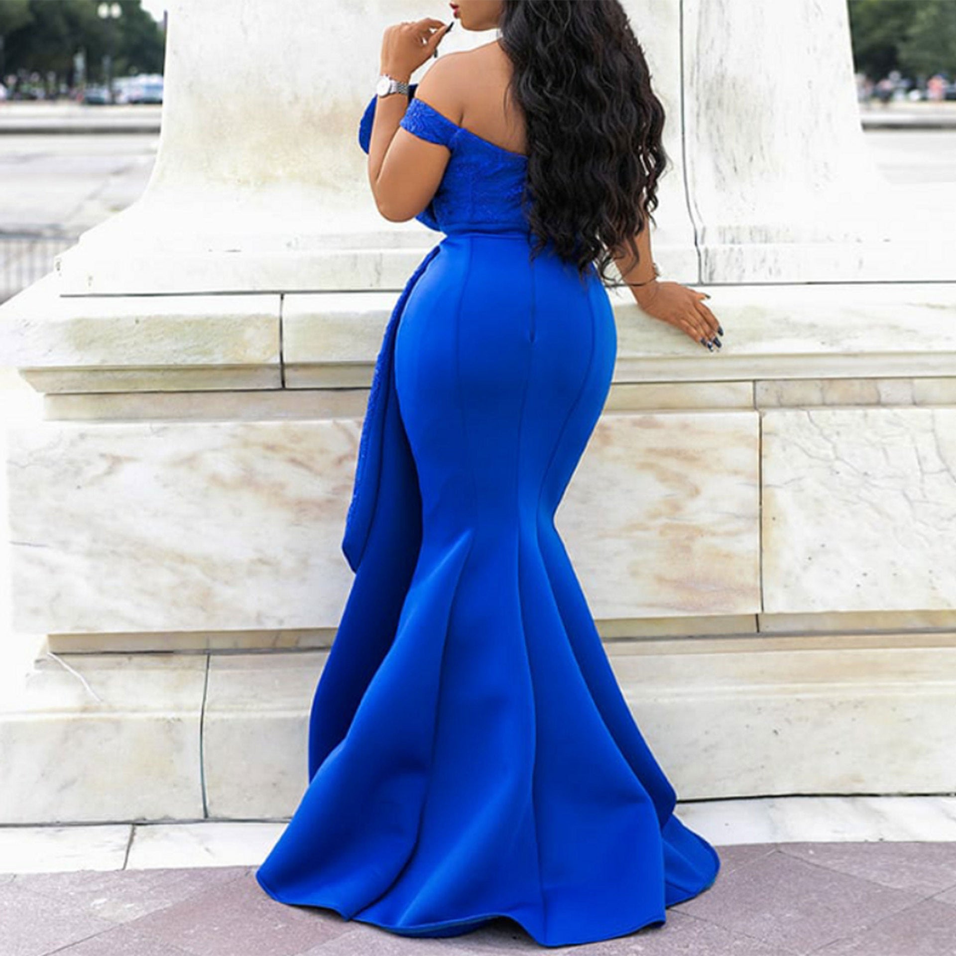 Robe de soirée élégante en maille pour demoiselle d'honneur