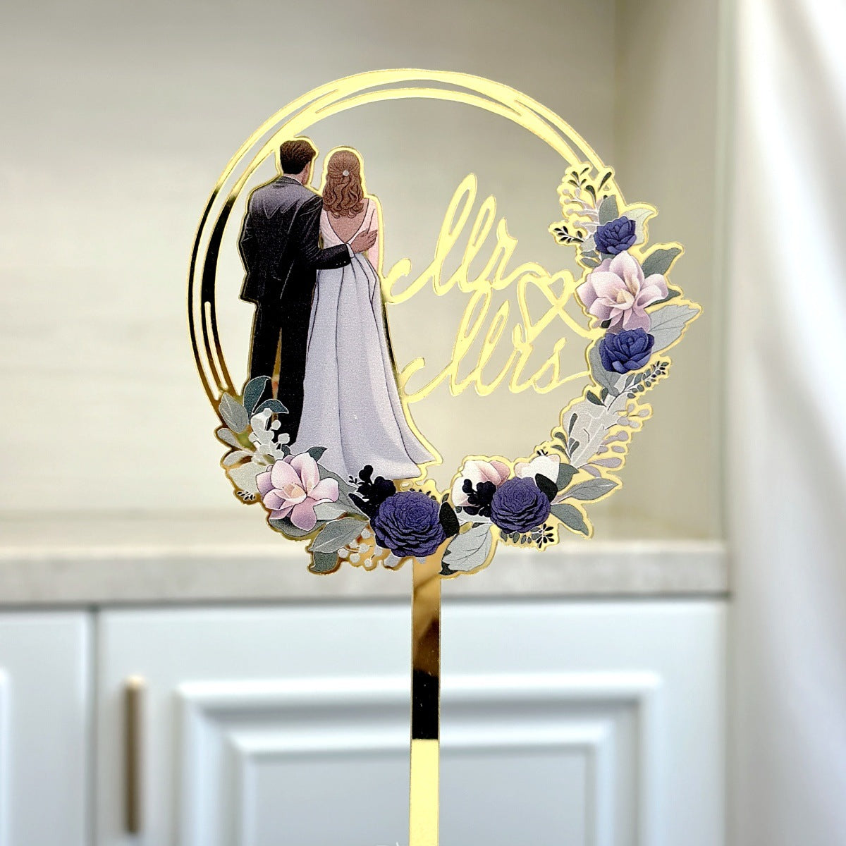 Décoration de gâteau de mariage Monsieur et Madame en acrylique