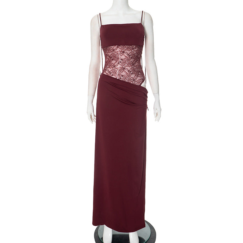 Lace Spaghetti Strap Maxi Dress | Bridesmaid & Bridal Party