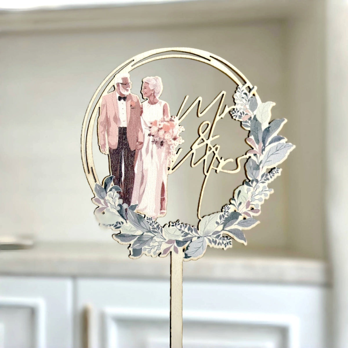 Décoration de gâteau de mariage Monsieur et Madame en acrylique