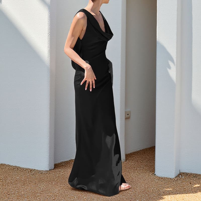 Robe de demoiselle d'honneur en satin à dos ouvert