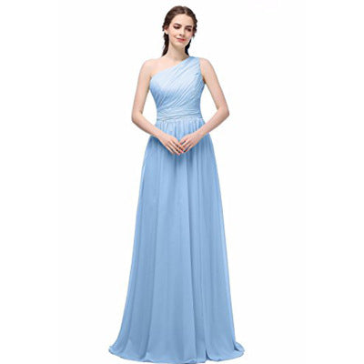 Robe de demoiselle d'honneur en mousseline | Styles double épaule, une épaule et bustier