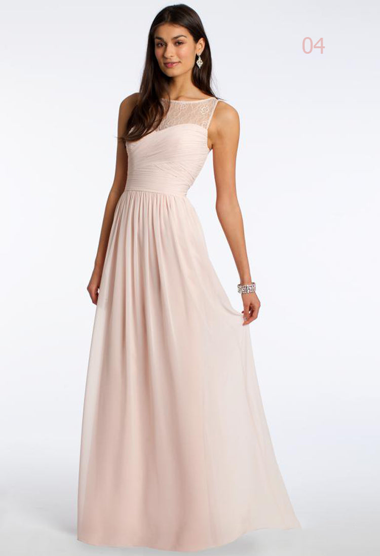 Robe longue de demoiselle d'honneur en mousseline | 12 modèles