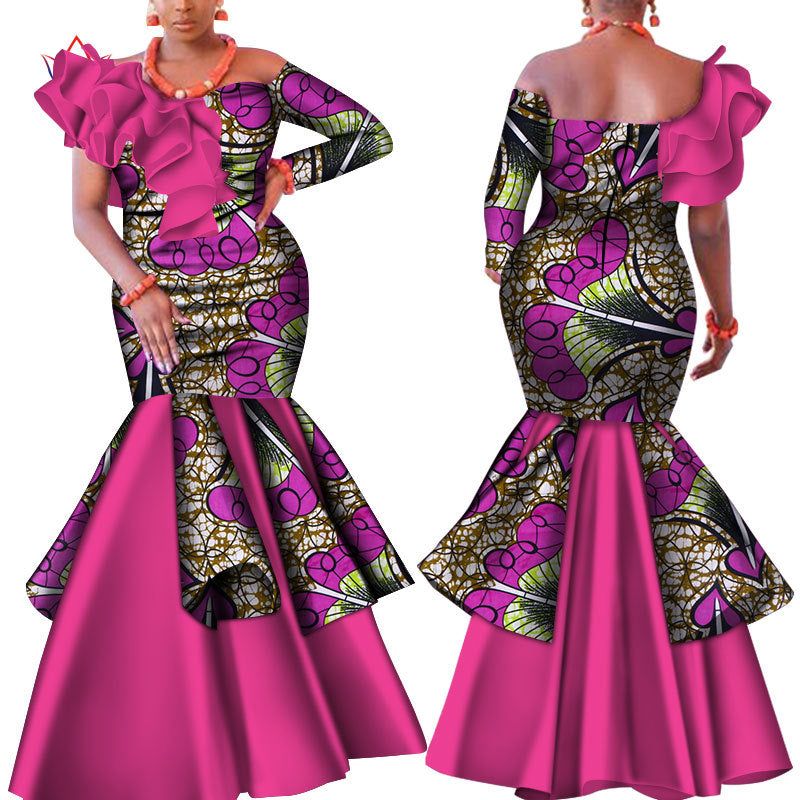 Robe longue en coton à imprimé africain | 10 styles au choix