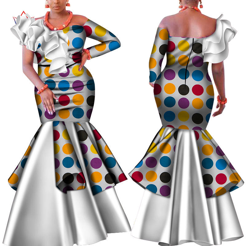 Robe longue en coton à imprimé africain | 10 styles au choix