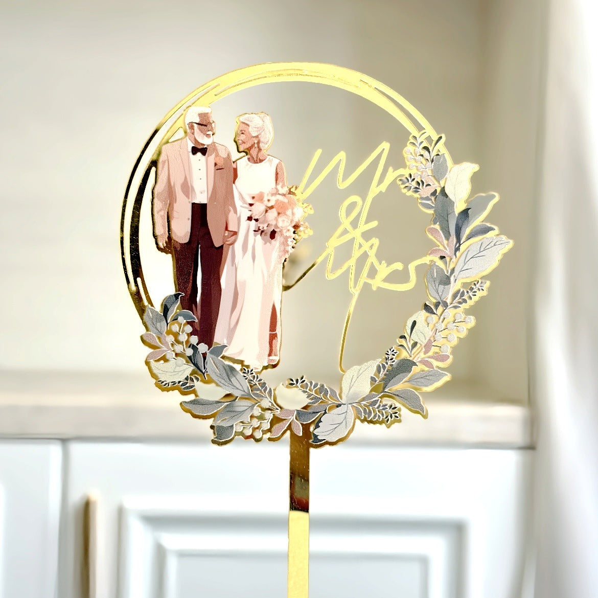 Décoration de gâteau de mariage Monsieur et Madame en acrylique