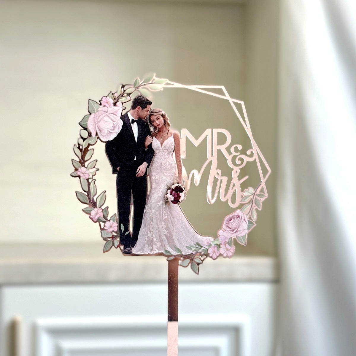 Décoration de gâteau de mariage Monsieur et Madame en acrylique