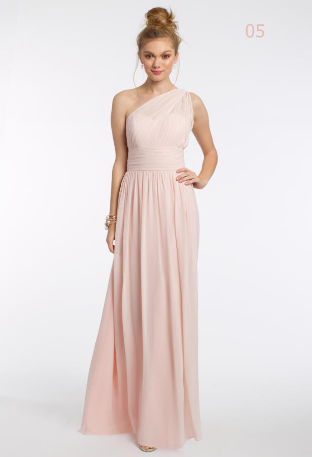 Robe longue de demoiselle d'honneur en mousseline | 12 modèles