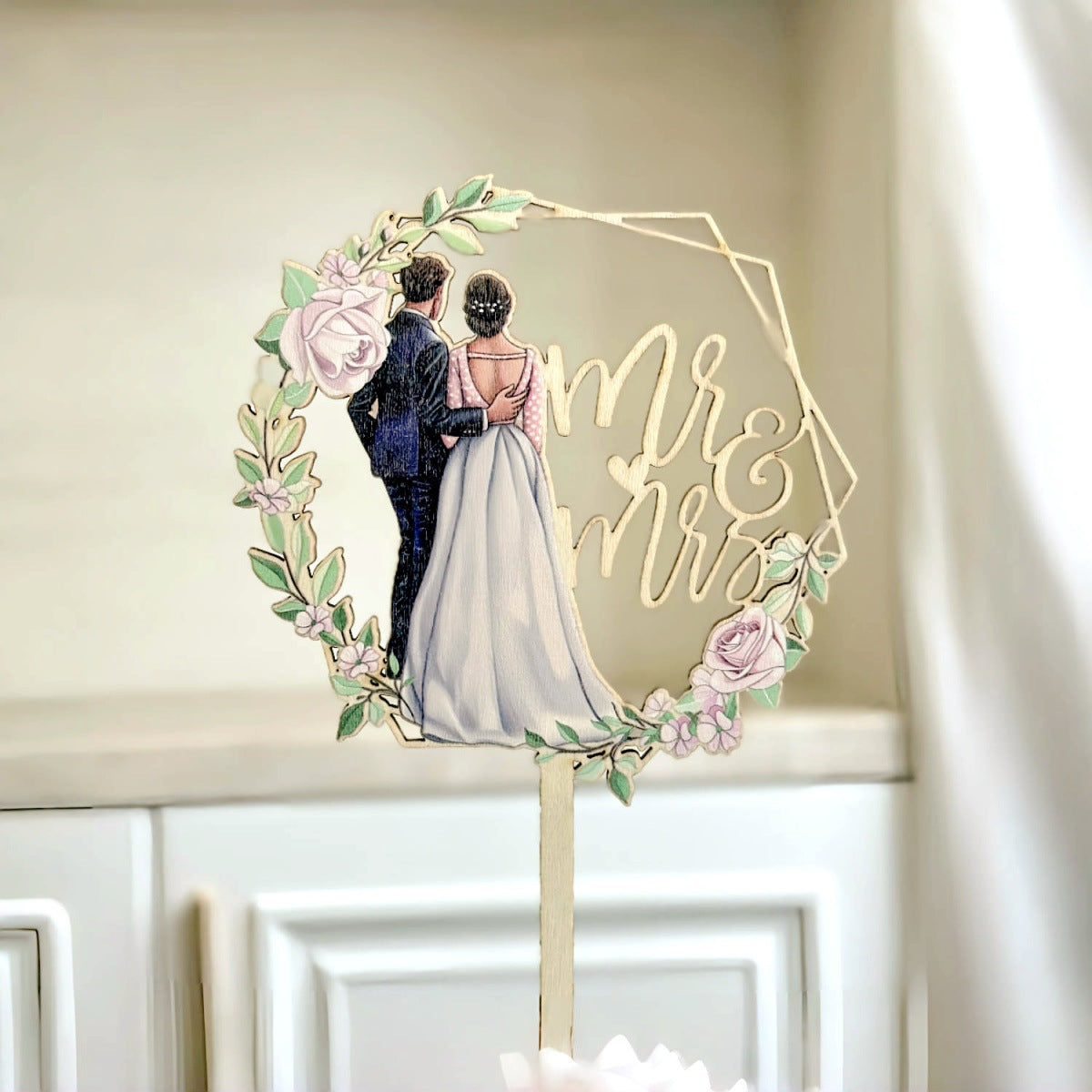 Décoration de gâteau de mariage Monsieur et Madame en acrylique
