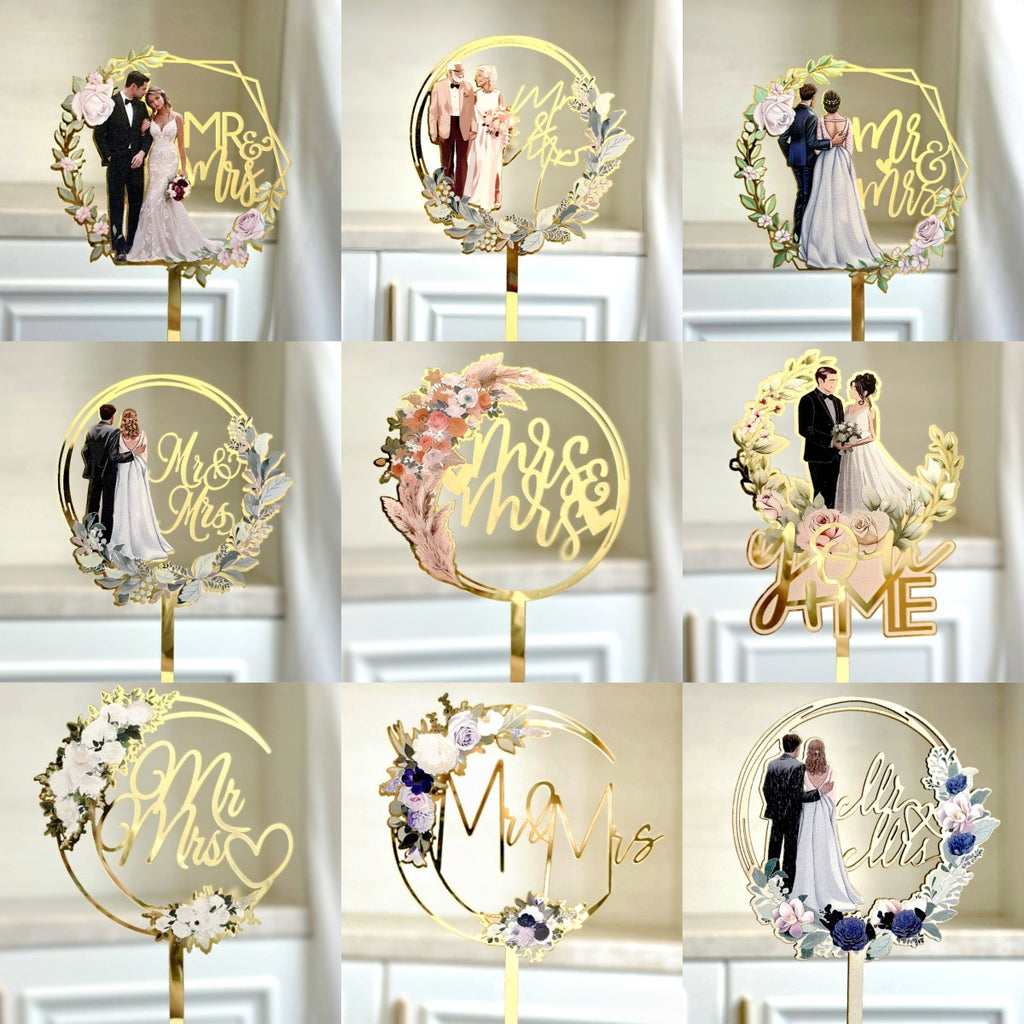 Mr & Mrs Acrylic Cake Topper | Wedding Cake Decoration