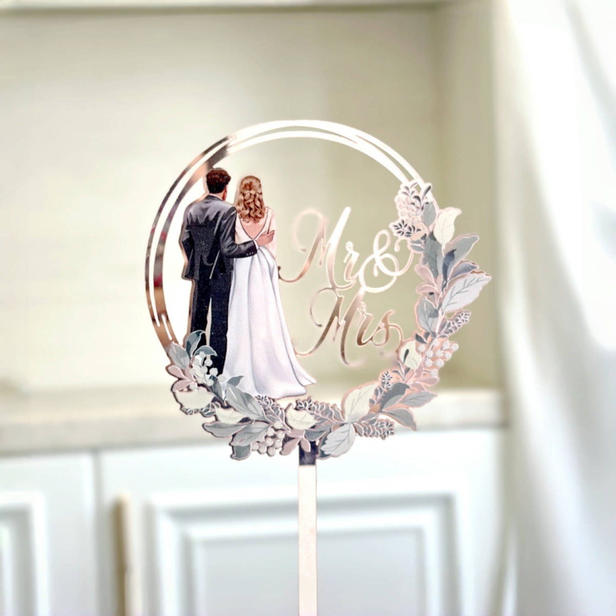 Décoration de gâteau de mariage Monsieur et Madame en acrylique