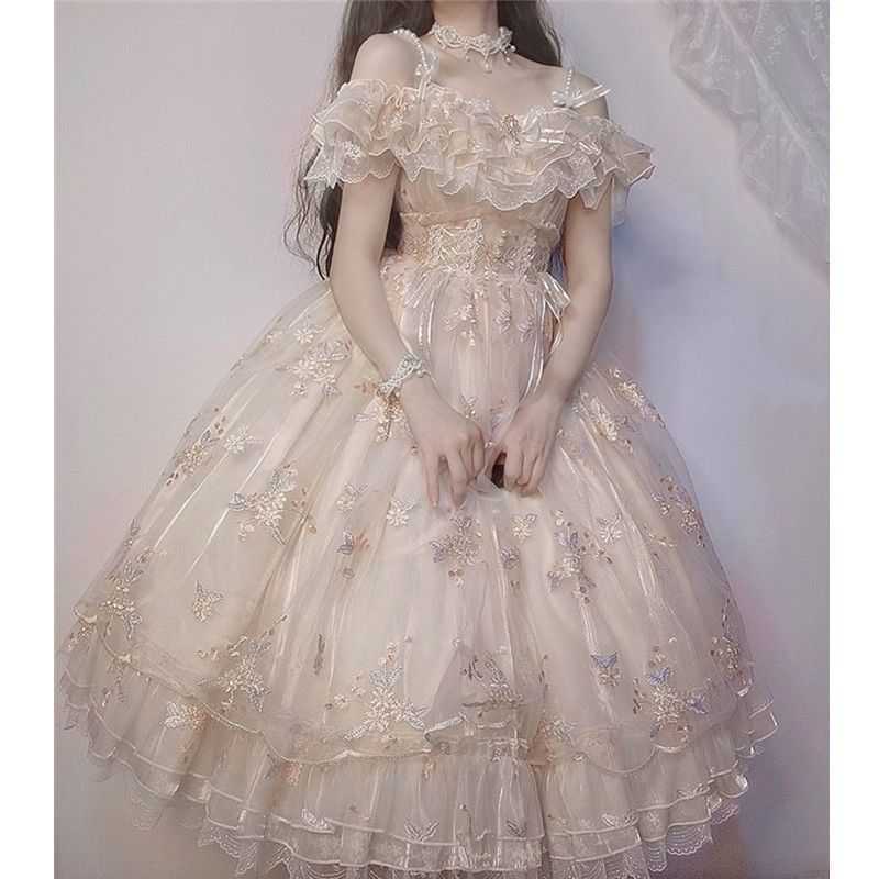 Robe de bal princesse en organza brodé