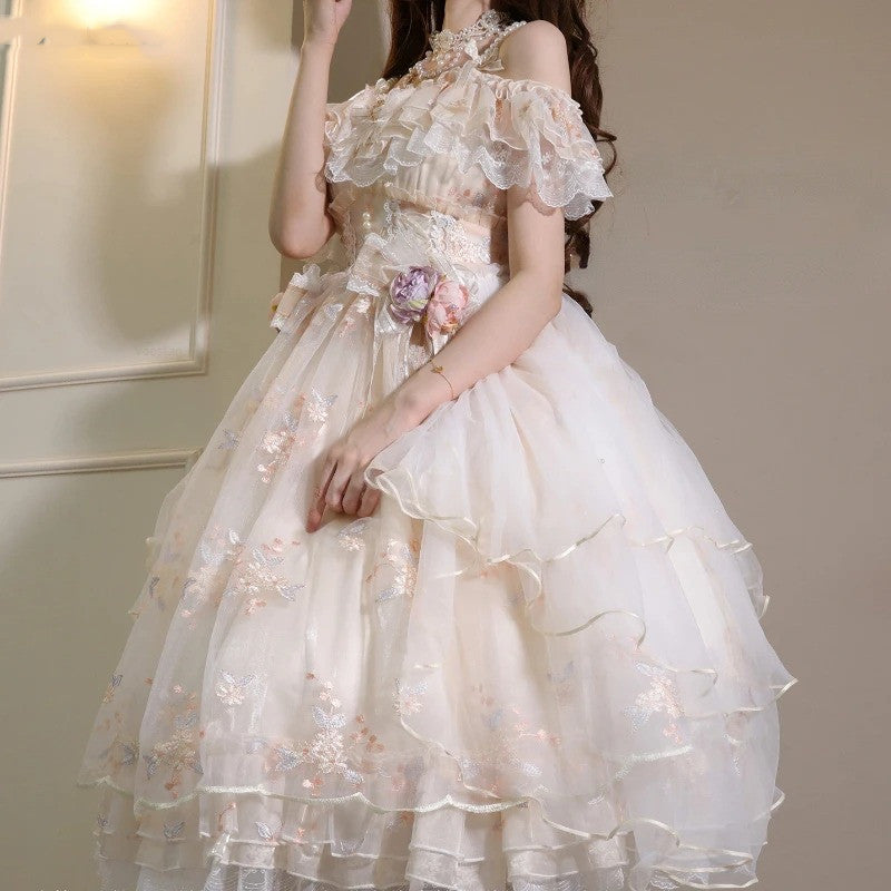 Robe de bal princesse en organza brodé