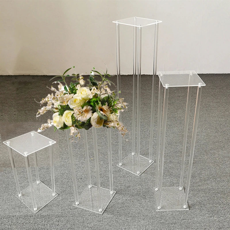 10pcs Acrylic Vases Clear Vases Table Centerpieces Wedding Decor Floral Columns