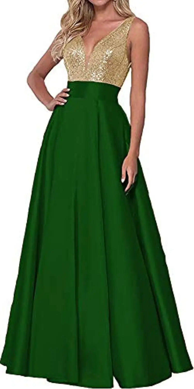 S309F Nouvelle robe de bal en sequin or rose pour demoiselle d'honneur 2025