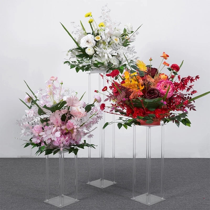 10pcs Acrylic Vases Clear Vases Table Centerpieces Wedding Decor Floral Columns