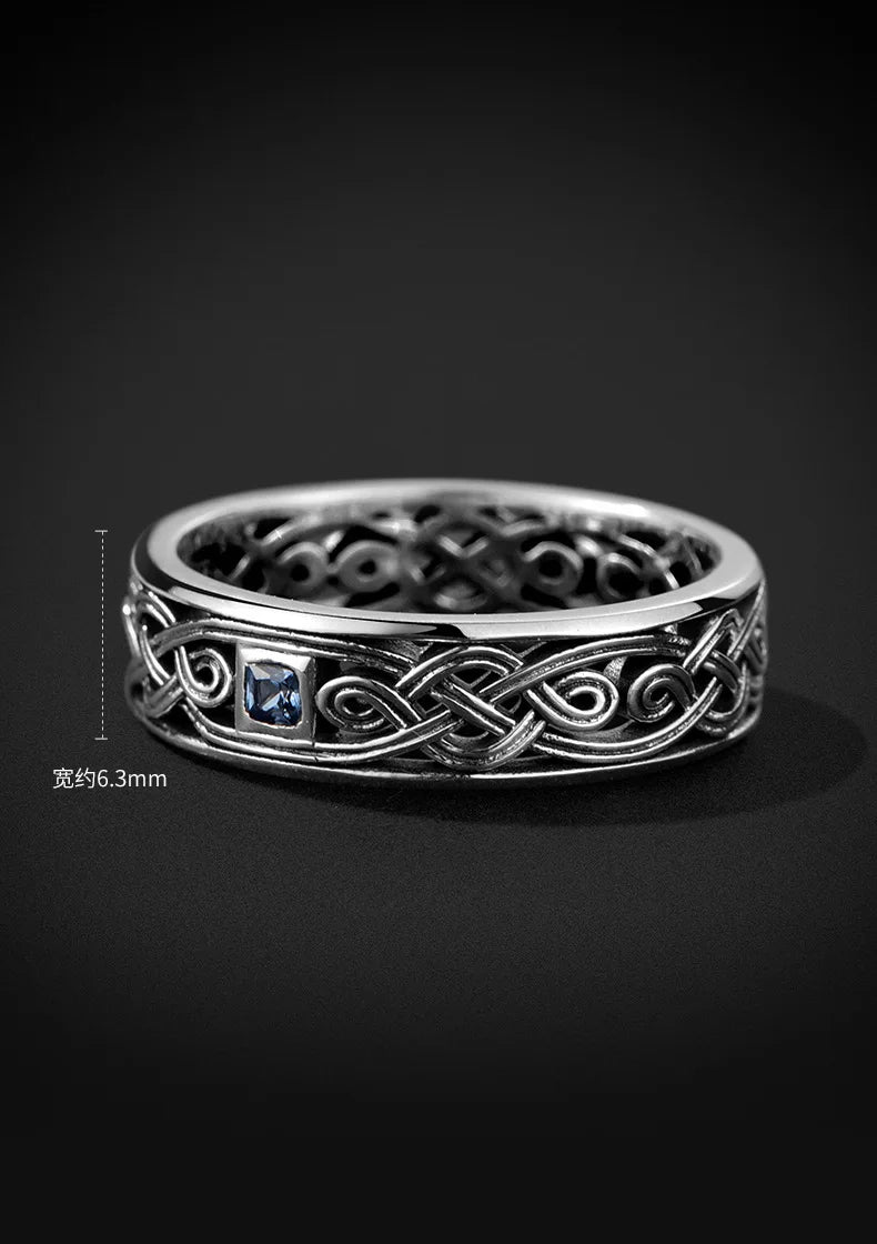 QEENKISS Bague ouverte vintage en argent sterling 925 pour homme, anniversaire, mariage, Noël, cadeau pour le marié, le père, le petit ami RG6771