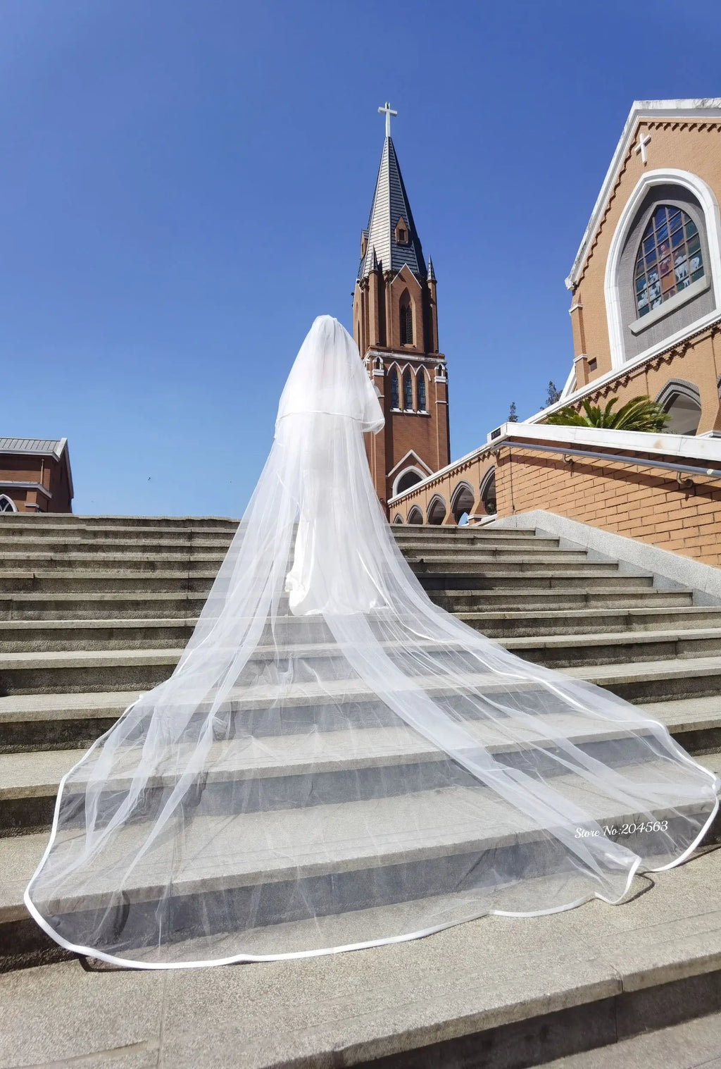 Romantic Two Layer Veil Wedding Veils with Ribbon Edge Church Veil for Bride with Comb Wedding Accessories MM