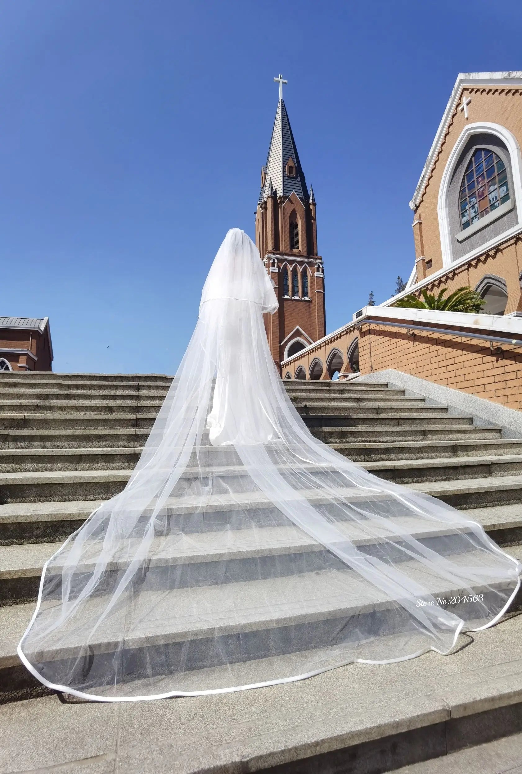 Romantic Two Layer Veil Wedding Veils with Ribbon Edge Church Veil for Bride with Comb Wedding Accessories MM