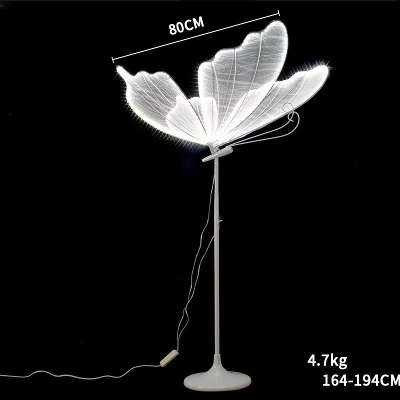 D82 Accessoires de mariage créatifs Papillon Lampe décorative LED sur pied Allée de mariage Décorations de toile de fond de mariage