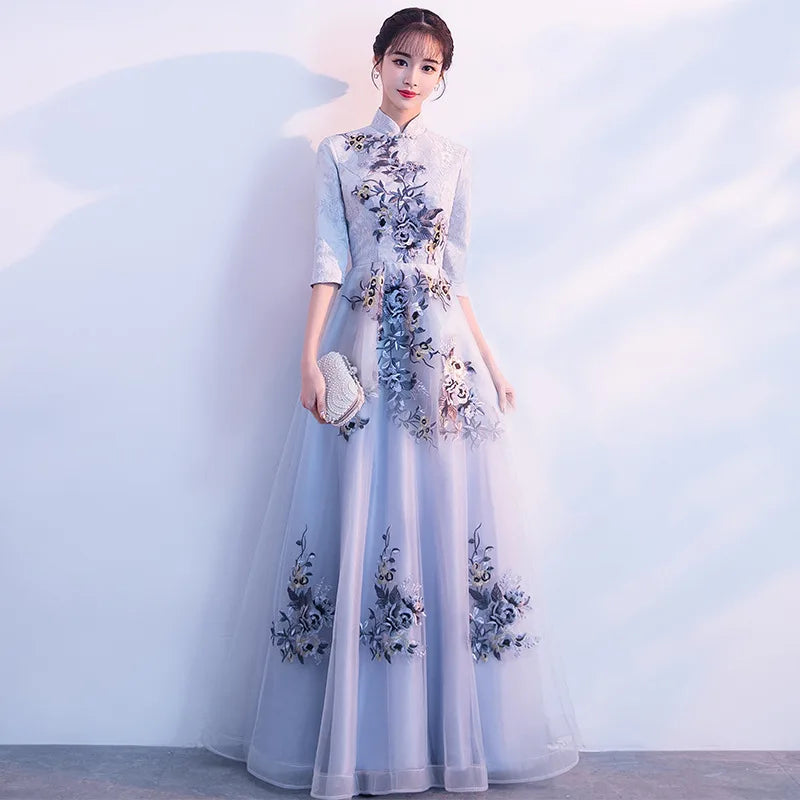 Robe de soirée femme 2024 Nouvelle robe de bal longue d'été pour banquet et animatrice de réunion annuelle