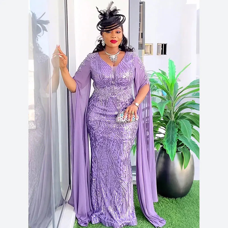 Robes de soirée africaines grande taille 2025 pour femmes, dashiki, Ankara, paillettes, robe de mariée, robe de soirée sexy moulante longue pour Noël