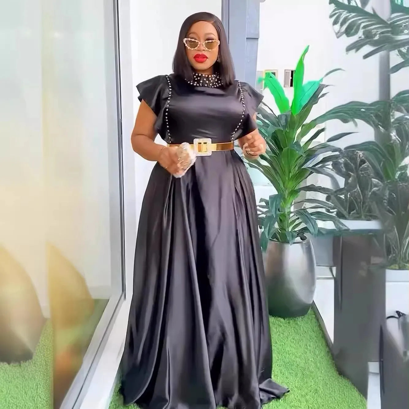 Robes de mariée africaines pour femmes 2024 grande taille élégante robe de soirée vêtements pour femmes mode d'été sans manches robe longue de fête