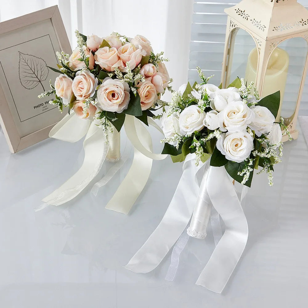 Luxury Handmade Artificial Rose Bridal Bouquet