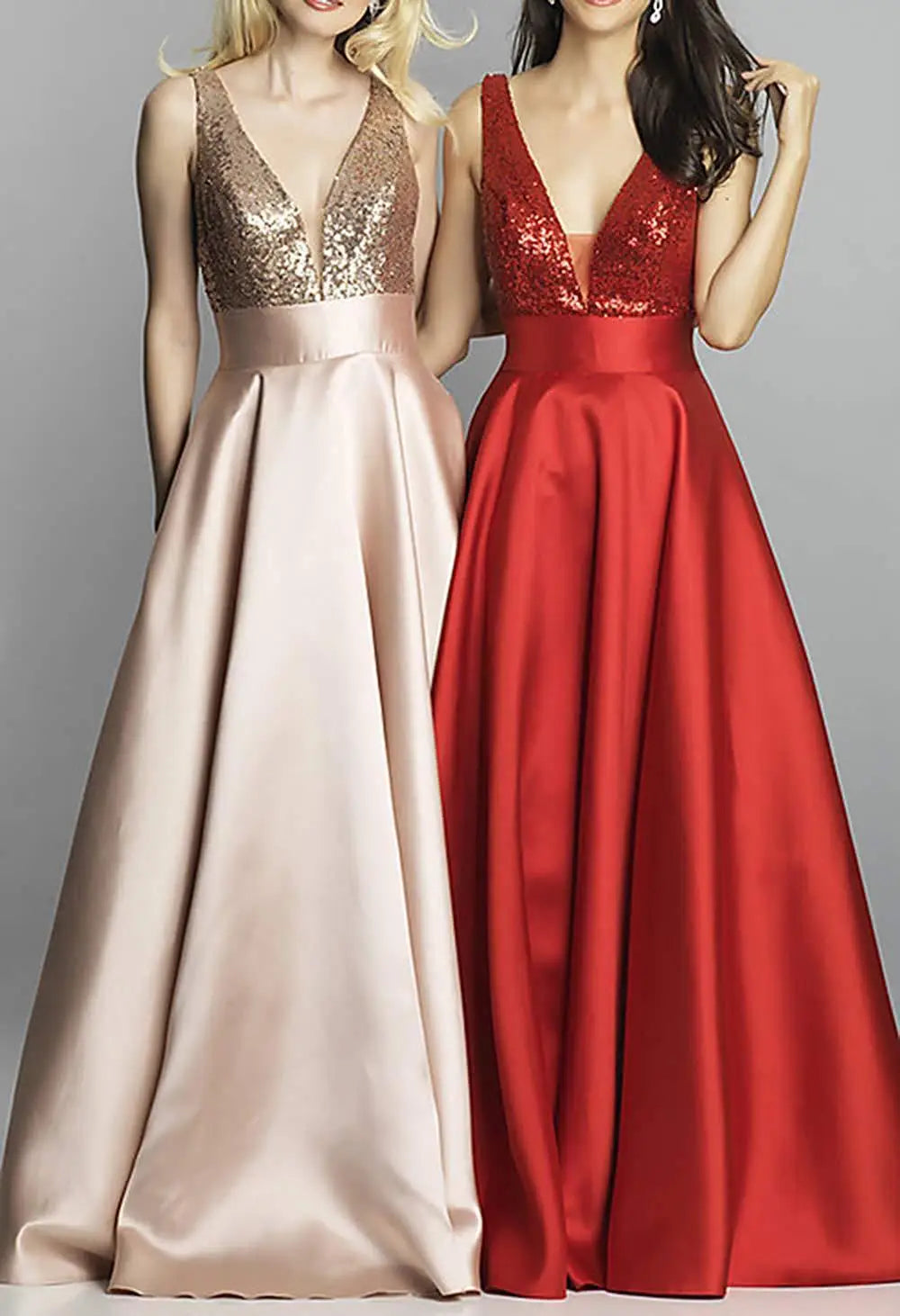S309F Nouvelle robe de bal en sequin or rose pour demoiselle d'honneur 2025