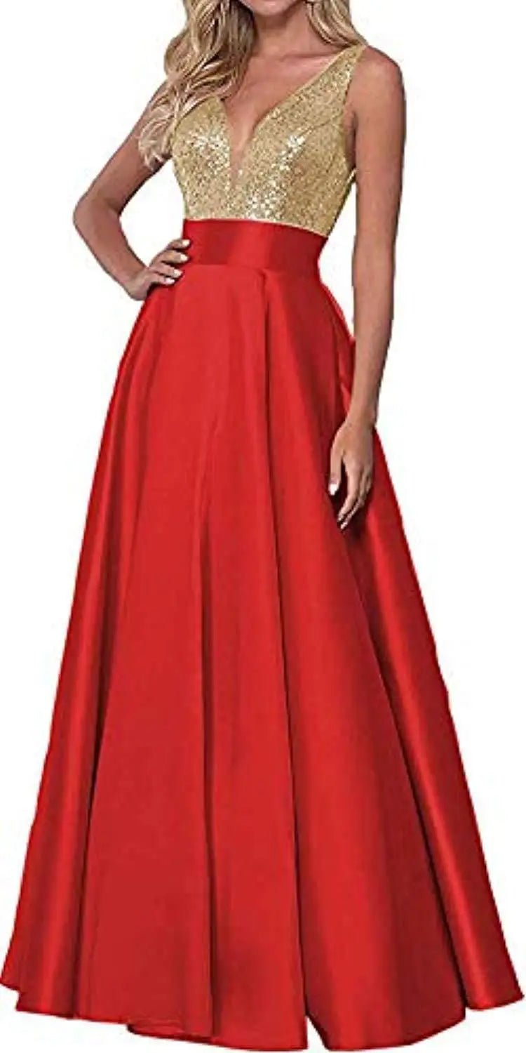 S309F Nouvelle robe de bal en sequin or rose pour demoiselle d'honneur 2025