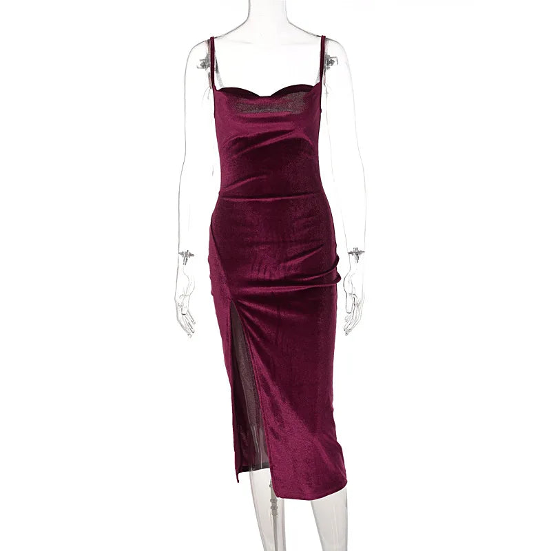 Robe de soirée élégante pour femmes, robe midi moulante d'été, sans manches, épaules dénudées, dos nu, pour soirée et club