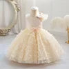 TPY0 Nouvelle Robe de Soirée Formelle en Satin avec Nœud Robe de Princesse Décontractée Printemps Filles d'Honneur Enfants Robes de Mariage