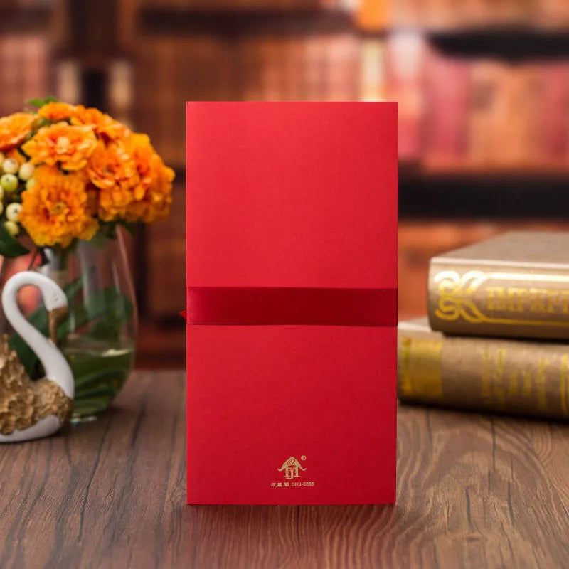 5/10 Pièces Cartes d'Invitation de Mariage Découpées au Laser Cœur d'Amour Personnalisées Cartes de Vœux avec Ruban Fournitures de Fête de Mariage ou de Douche Nuptiale