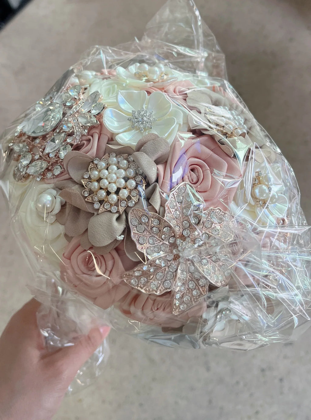Glamorous Rhinestone Bridal Bouquet — Crystal Wedding Flowers