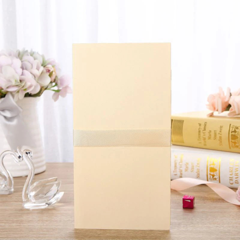 5/10 Pièces Cartes d'Invitation de Mariage Découpées au Laser Cœur d'Amour Personnalisées Cartes de Vœux avec Ruban Fournitures de Fête de Mariage ou de Douche Nuptiale