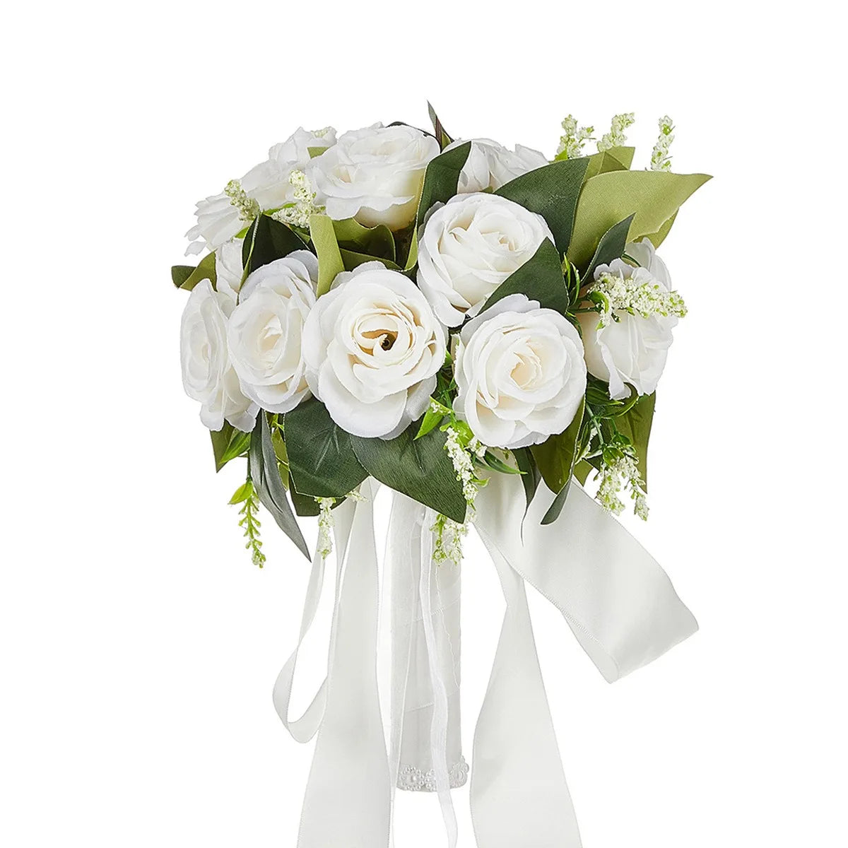 Bouquet de mariée de luxe fait main avec roses artificielles