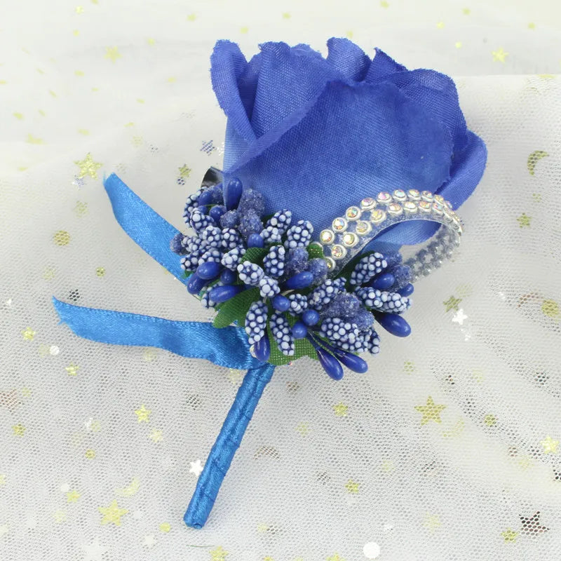 Silk Rose Boutonniere & Corsage Brooch | Groom, Groomsmen & Wedding Party