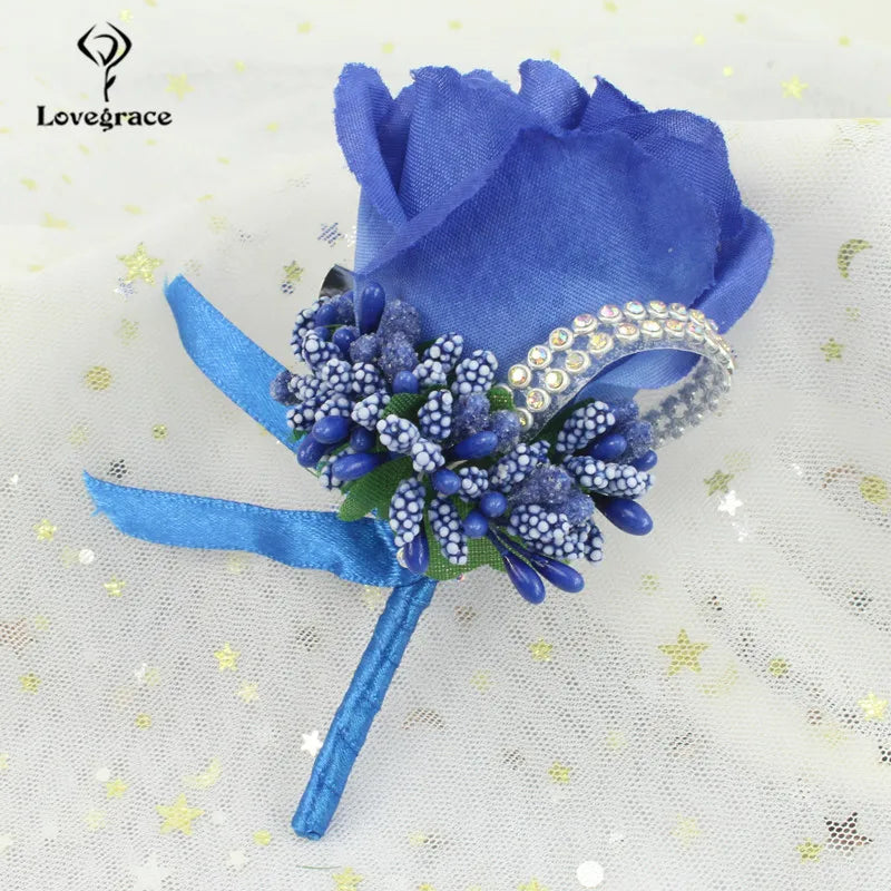 Silk Rose Boutonniere & Corsage Brooch | Groom, Groomsmen & Wedding Party