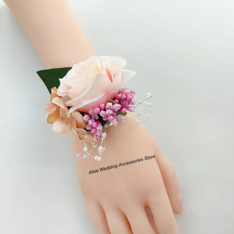 Bouquet de mariée, demoiselle d'honneur, fleurs artificielles en soie blanche, roses, boutonnière de marié, épingles, bouquet de mariage, accessoires de mariage