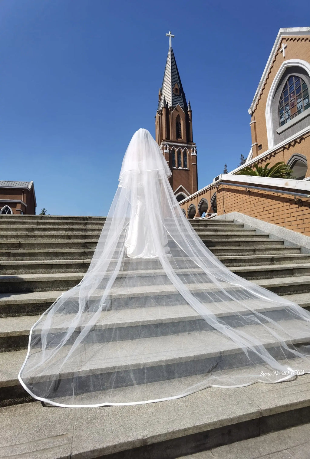 Romantic Two Layer Veil Wedding Veils with Ribbon Edge Church Veil for Bride with Comb Wedding Accessories MM