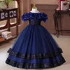 2026 Nouvelle robe de princesse de mariage blanche pour enfants, robe de soirée pour fille, costume de performance de piano, petite robe en dentelle bouffante en tulle à volants pour petites filles