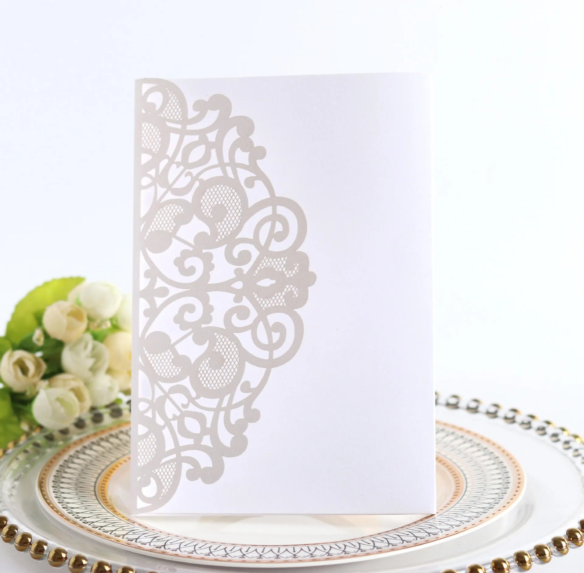 50pcs Elegant Laser Cut Wedding Invitations Card Customize Greeting Card Business With RSVP Cards Birthday Party Favor Supplies