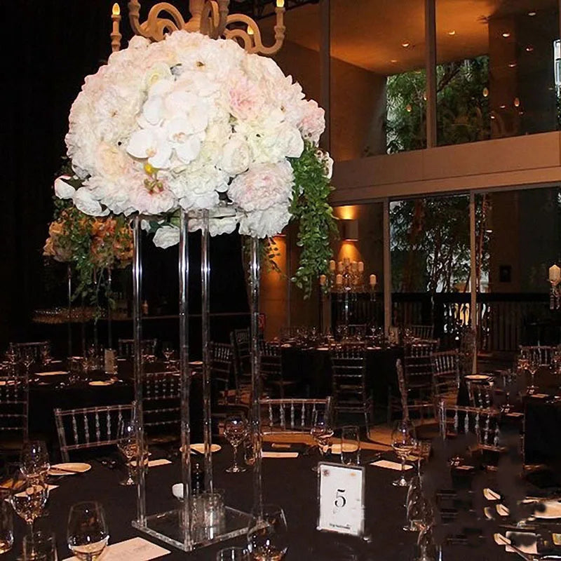 10pcs Acrylic Vases Clear Vases Table Centerpieces Wedding Decor Floral Columns
